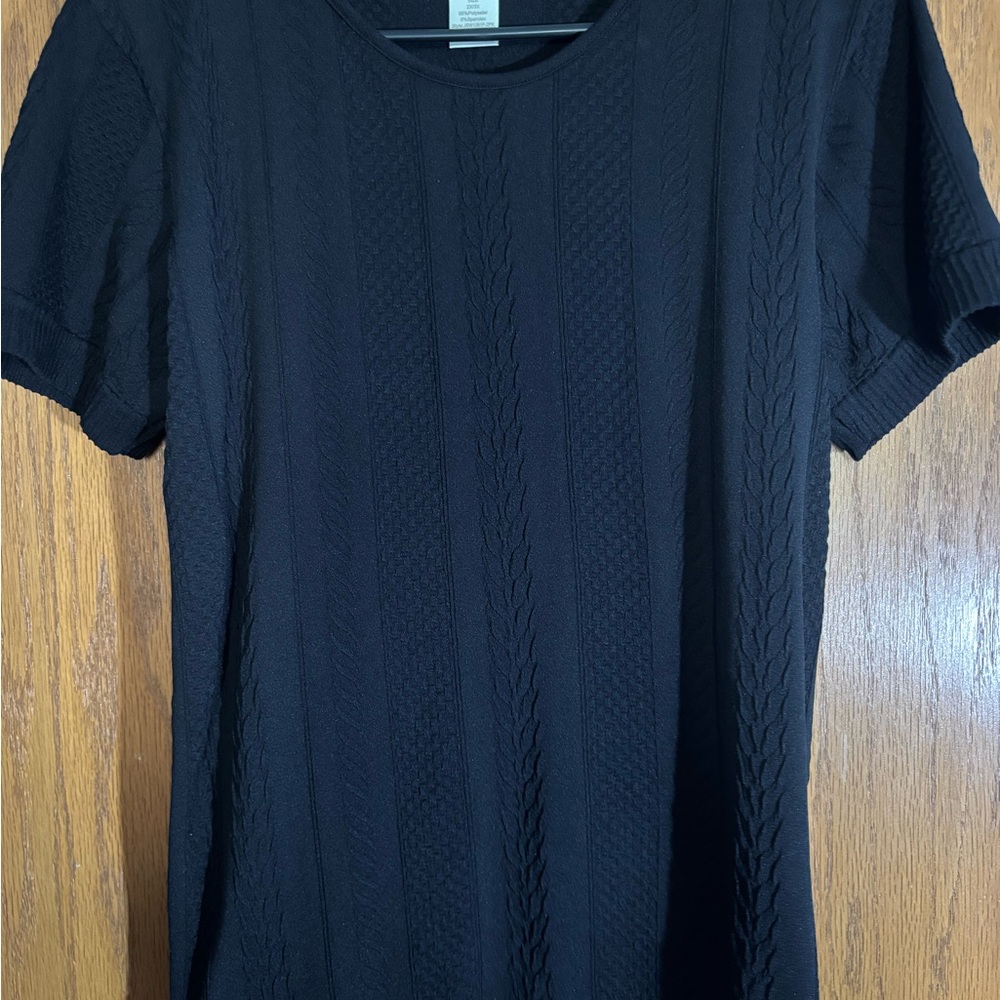 Black Textured Women's Top